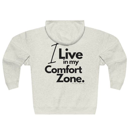 Comfort Zone Unisex Zip Hoodie- Standard Logo Back