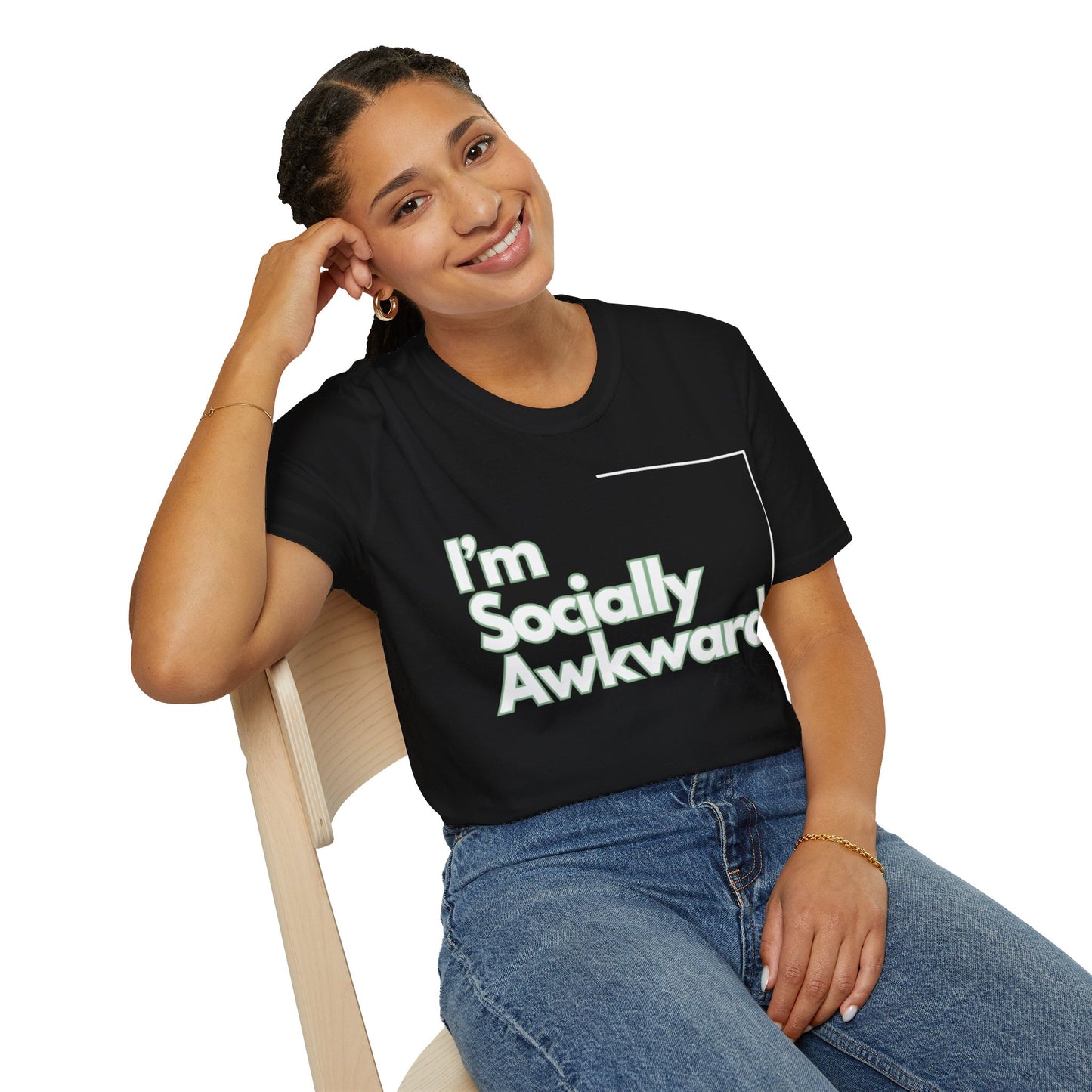 I'm Socially Awkward Unisex Softstyle T-Shirt-Logo White