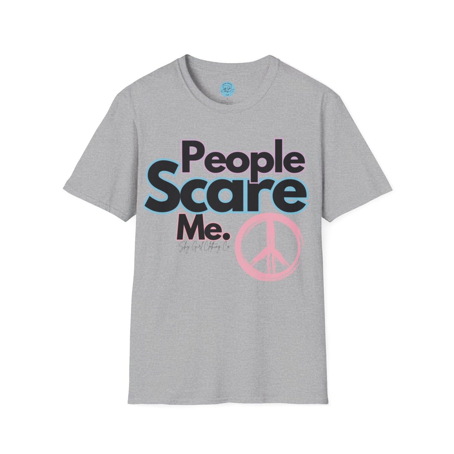 People Scare Me Unisex Softstyle T-Shirt- Peace Sign