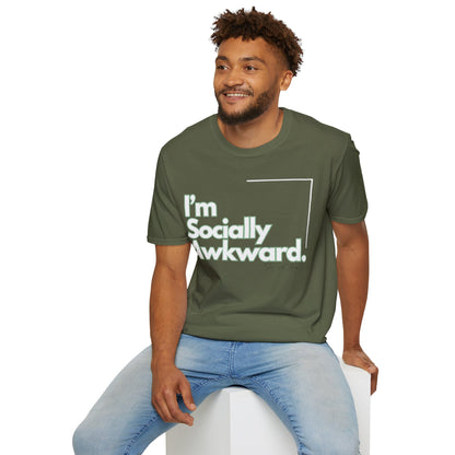 I'm Socially Awkward Unisex Softstyle T-Shirt-Logo White