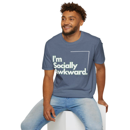 I'm Socially Awkward Unisex Softstyle T-Shirt-Logo White