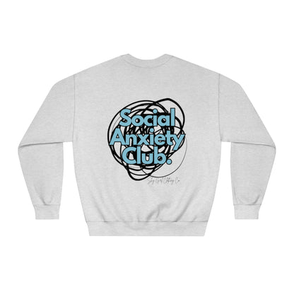 Social Anxiety Warrior Unisex DryBlend® Crewneck Sweatshirt- Standard Scribble Logo Back