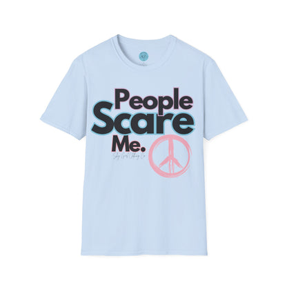 People Scare Me Unisex Softstyle T-Shirt- Peace Sign