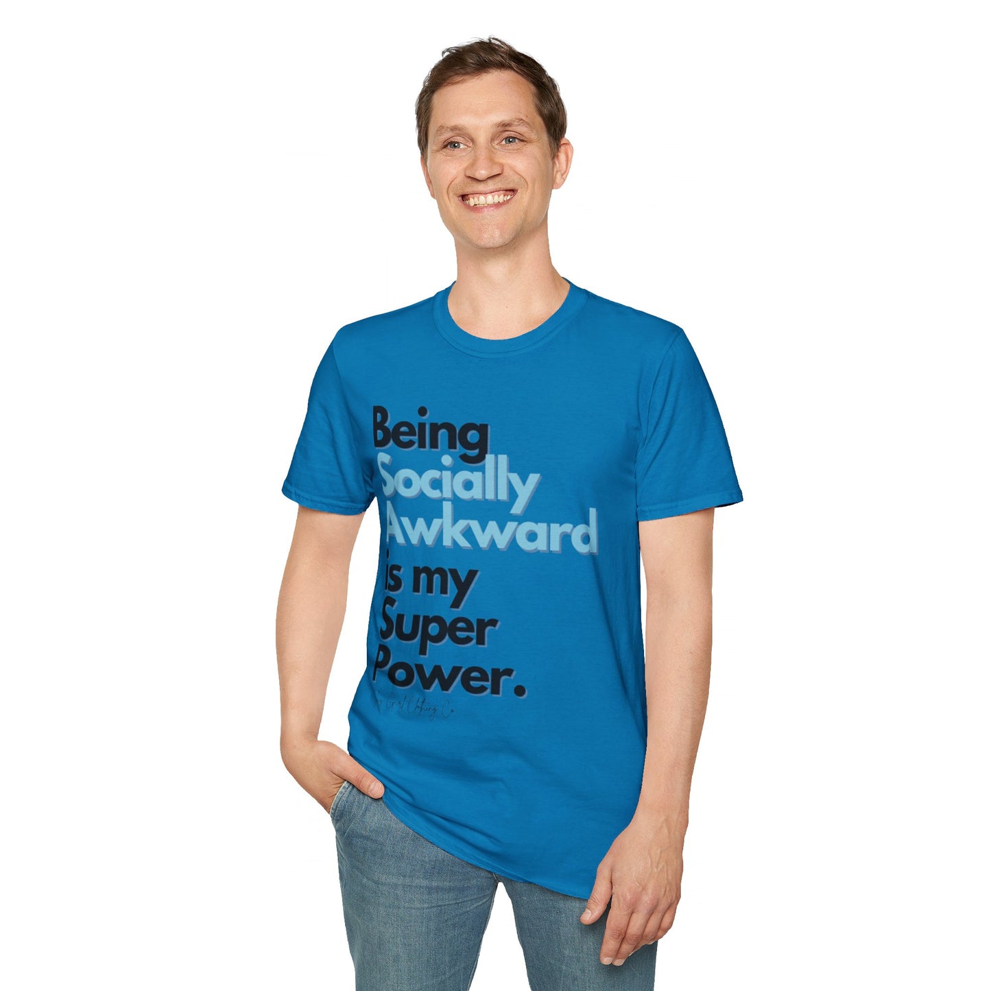 Being Socially Awkward is my Super Power Unisex Softstyle T-Shirt- Standard