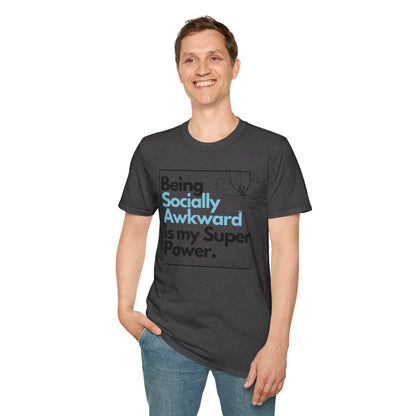 Being Socially Awkward is my Super Power Unisex Softstyle T-Shirt- Boxed Floral