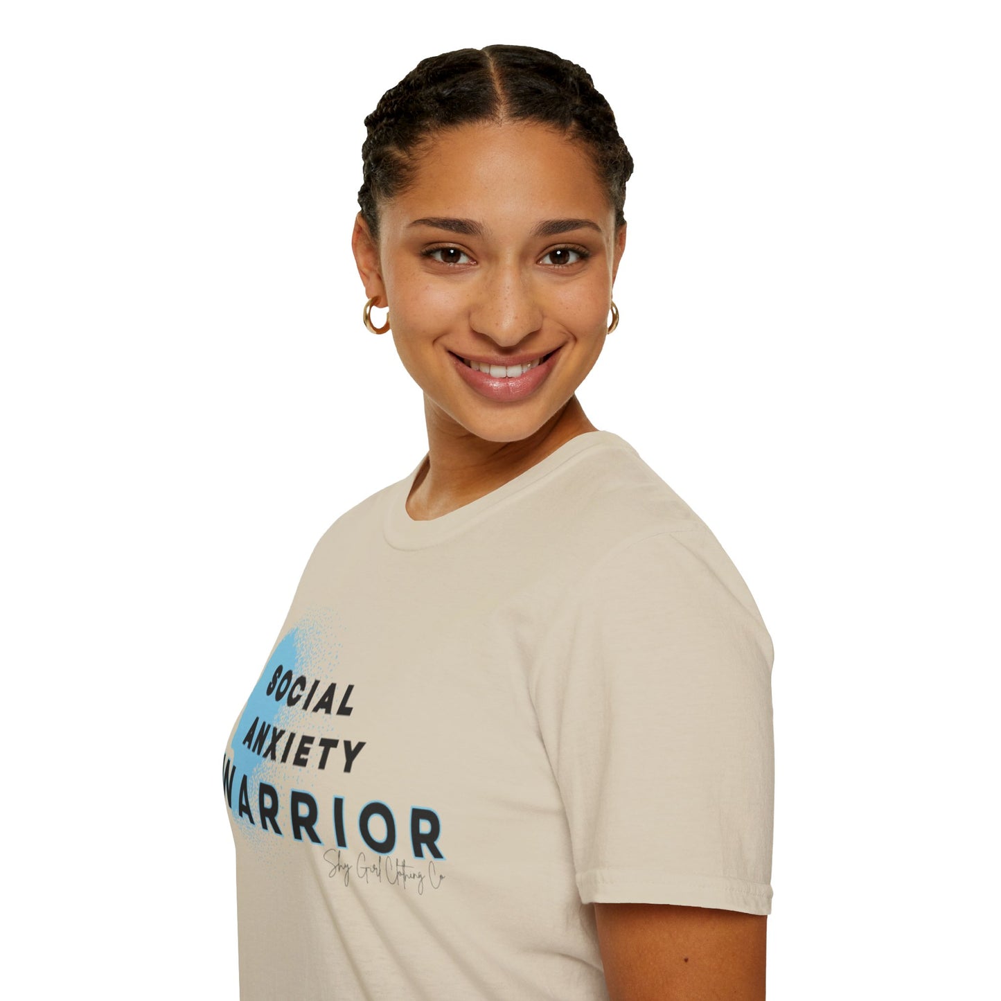 Social Anxiety Warrior Unisex Softstyle T-Shirt- Standard Logo