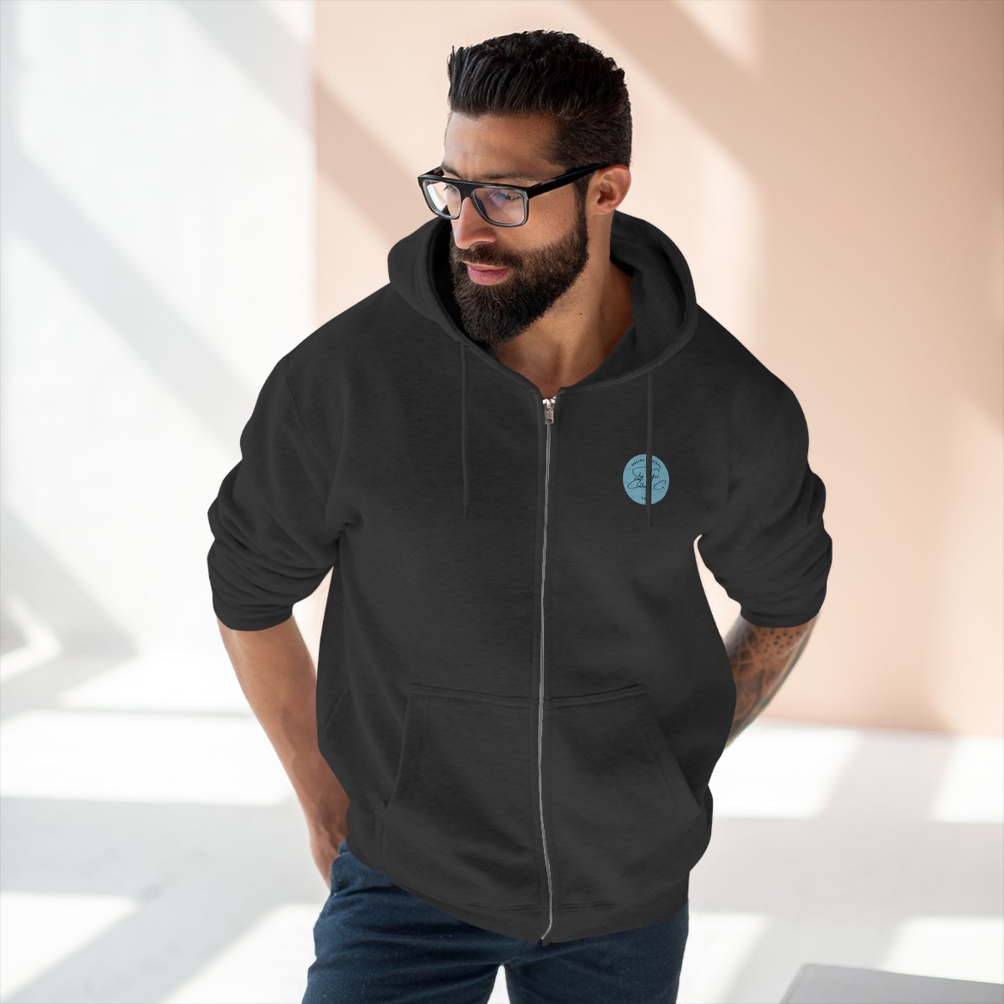 Comfort Zone Unisex Zip Hoodie- Standard Logo Back