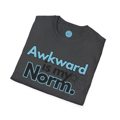 Awkward is my Norm Blue Unisex Softstyle T-Shirt- Floral