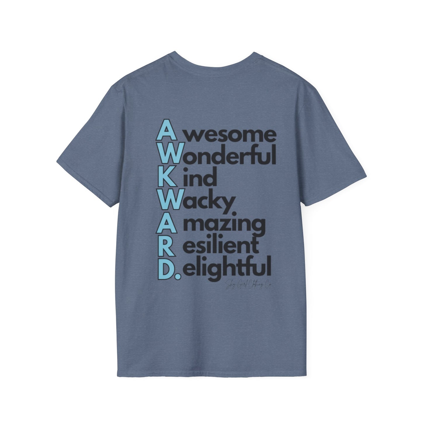 A.W.K.W.A.R.D. Unisex Softstyle T-Shirt- Standard Logo Back