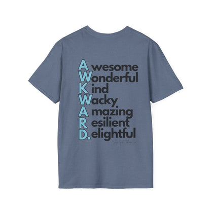 A.W.K.W.A.R.D. Unisex Softstyle T-Shirt- Standard Logo Back