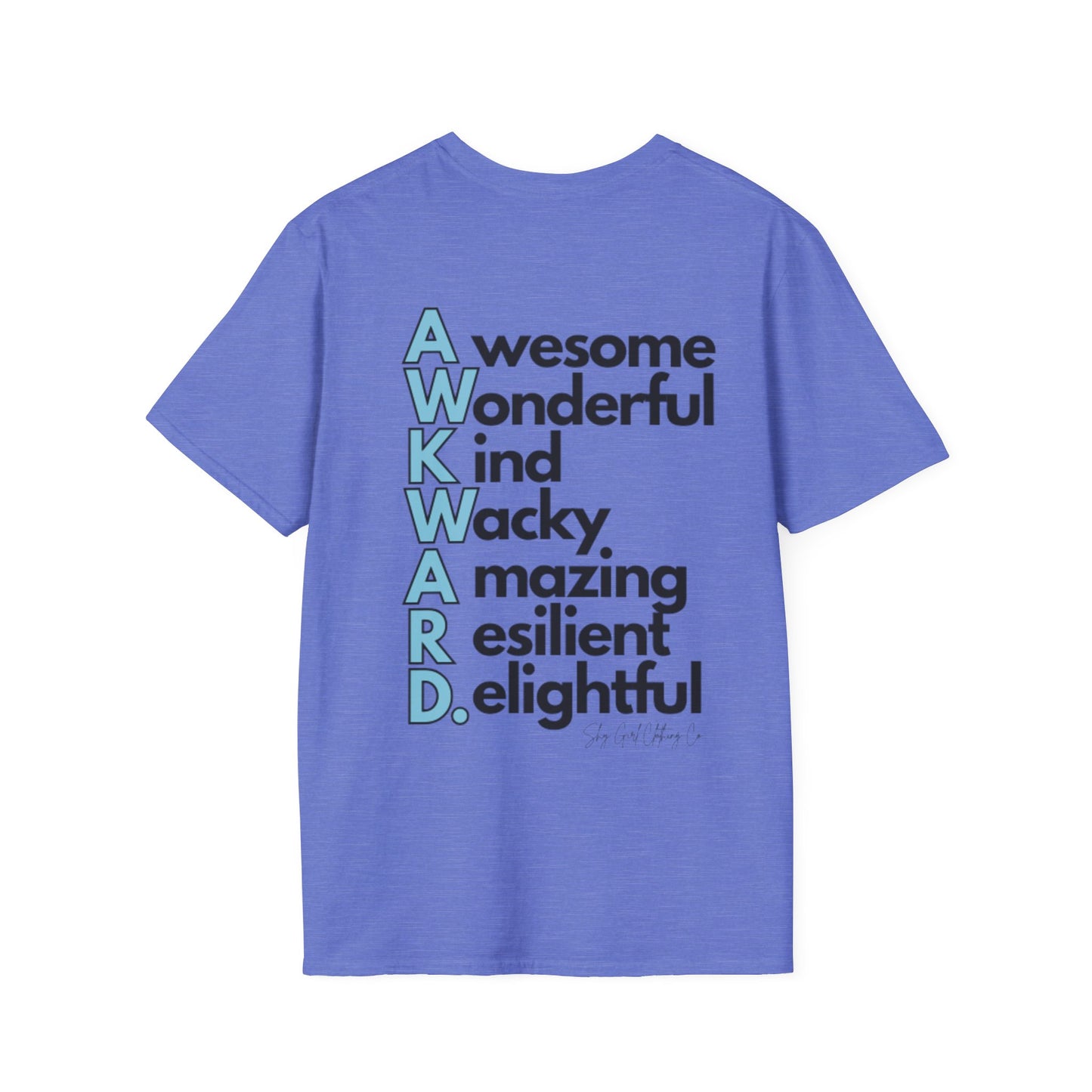 A.W.K.W.A.R.D. Unisex Softstyle T-Shirt- Standard Logo Back