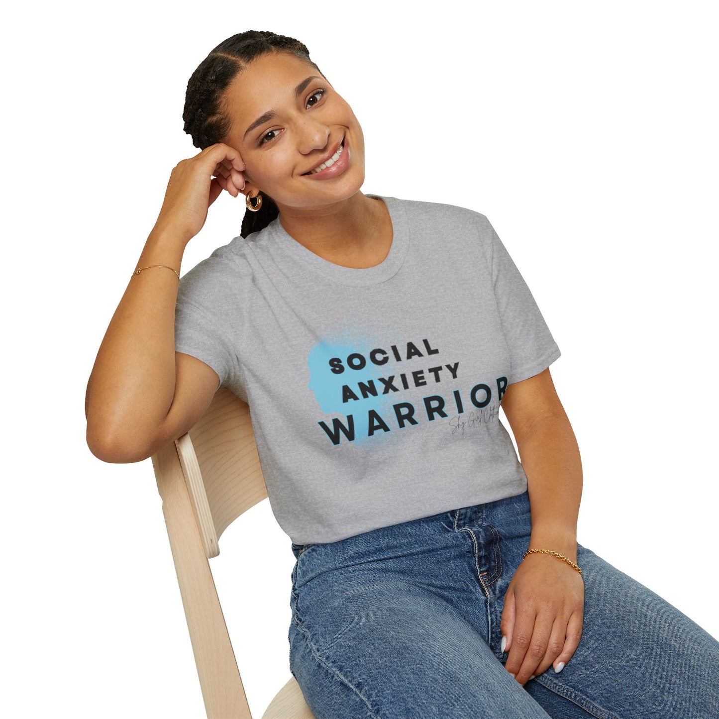 Social Anxiety Warrior Unisex Softstyle T-Shirt- Standard Logo