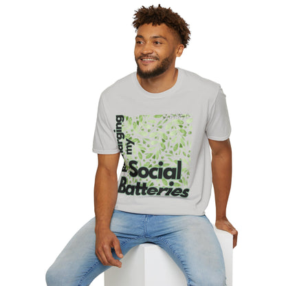 Recharging my Social Batteries Unisex Softstyle T-Shirt- Floral