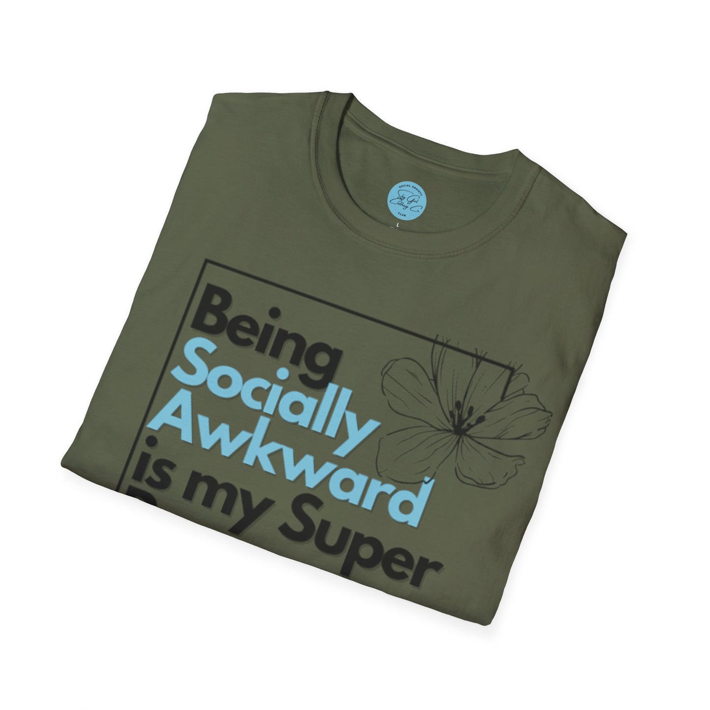 Being Socially Awkward is my Super Power Unisex Softstyle T-Shirt- Boxed Floral