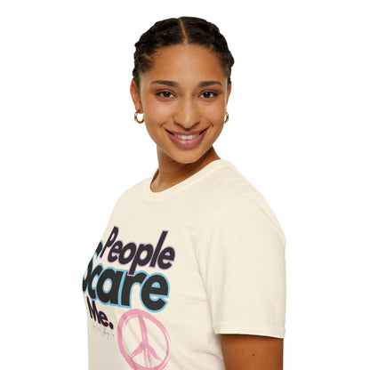 People Scare Me Unisex Softstyle T-Shirt- Peace Sign