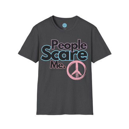 People Scare Me Unisex Softstyle T-Shirt- Peace Sign
