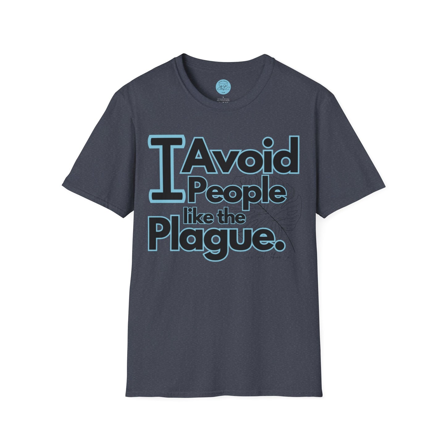 I Avoid People Unisex Softstyle T-Shirt- Floral Front