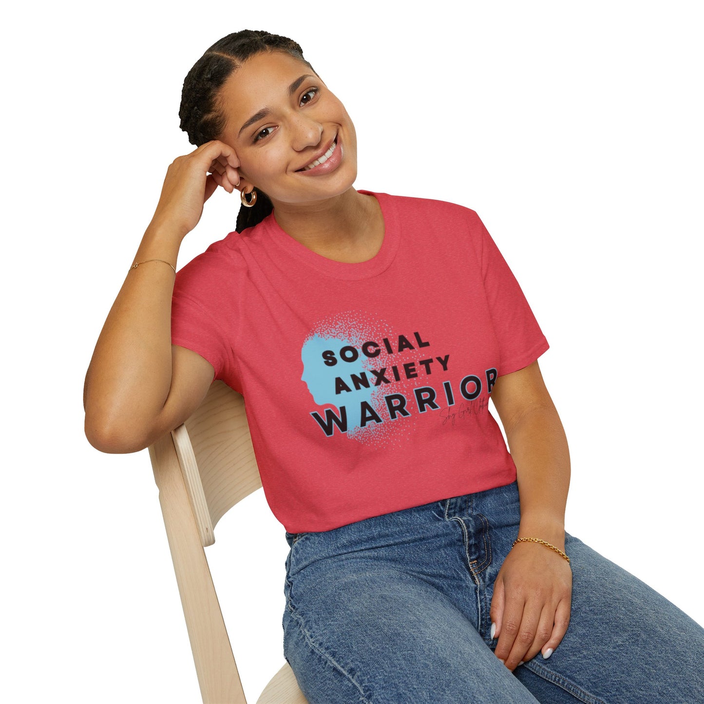 Social Anxiety Warrior Unisex Softstyle T-Shirt- Standard Logo