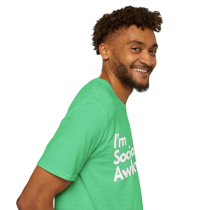 I'm Socially Awkward Unisex Softstyle T-Shirt-Logo White