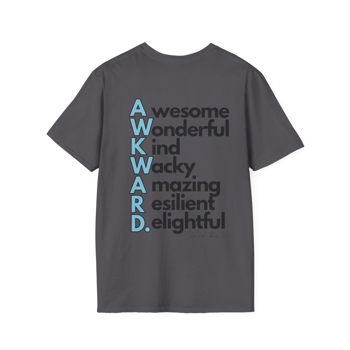 A.W.K.W.A.R.D. Unisex Softstyle T-Shirt- Standard Logo Back