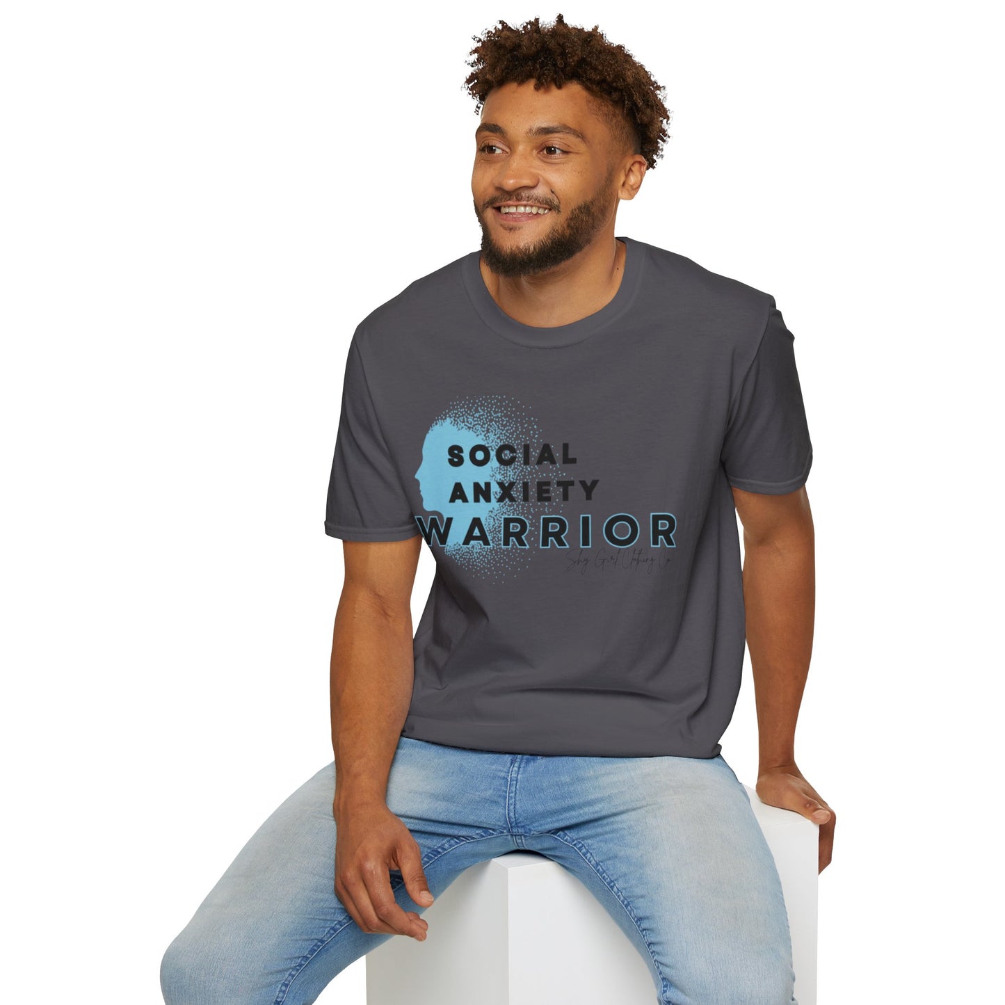 Social Anxiety Warrior Unisex Softstyle T-Shirt- Standard Logo