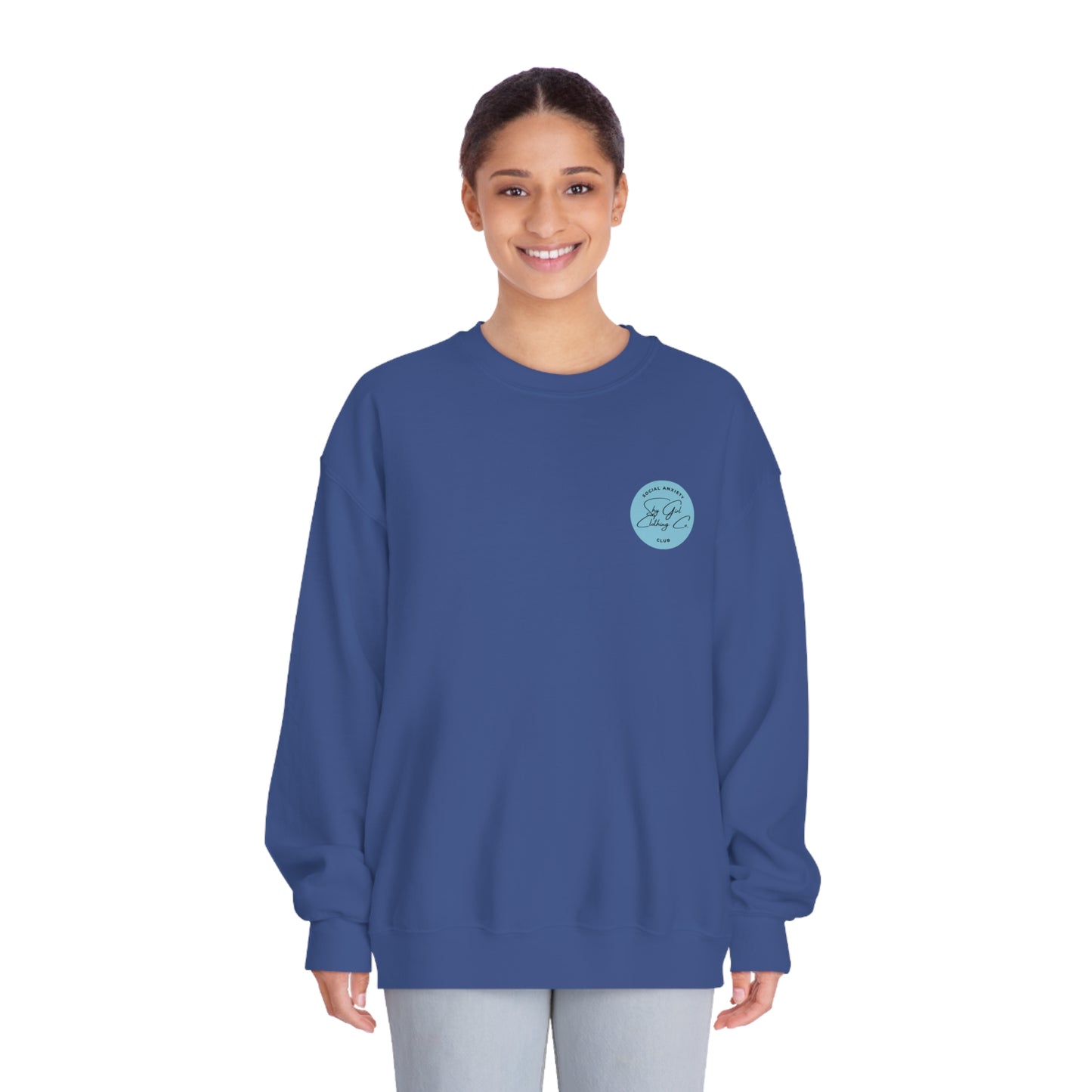 Rest Assured Unisex DryBlend® Crewneck Sweatshirt- Standard Logo Back