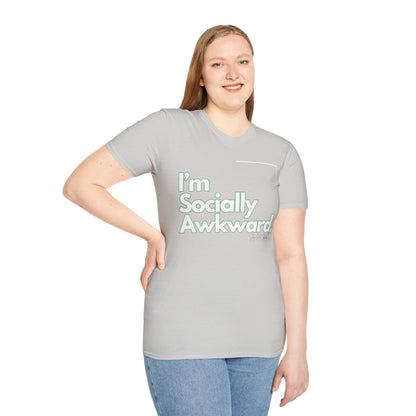 I'm Socially Awkward Unisex Softstyle T-Shirt-Logo White
