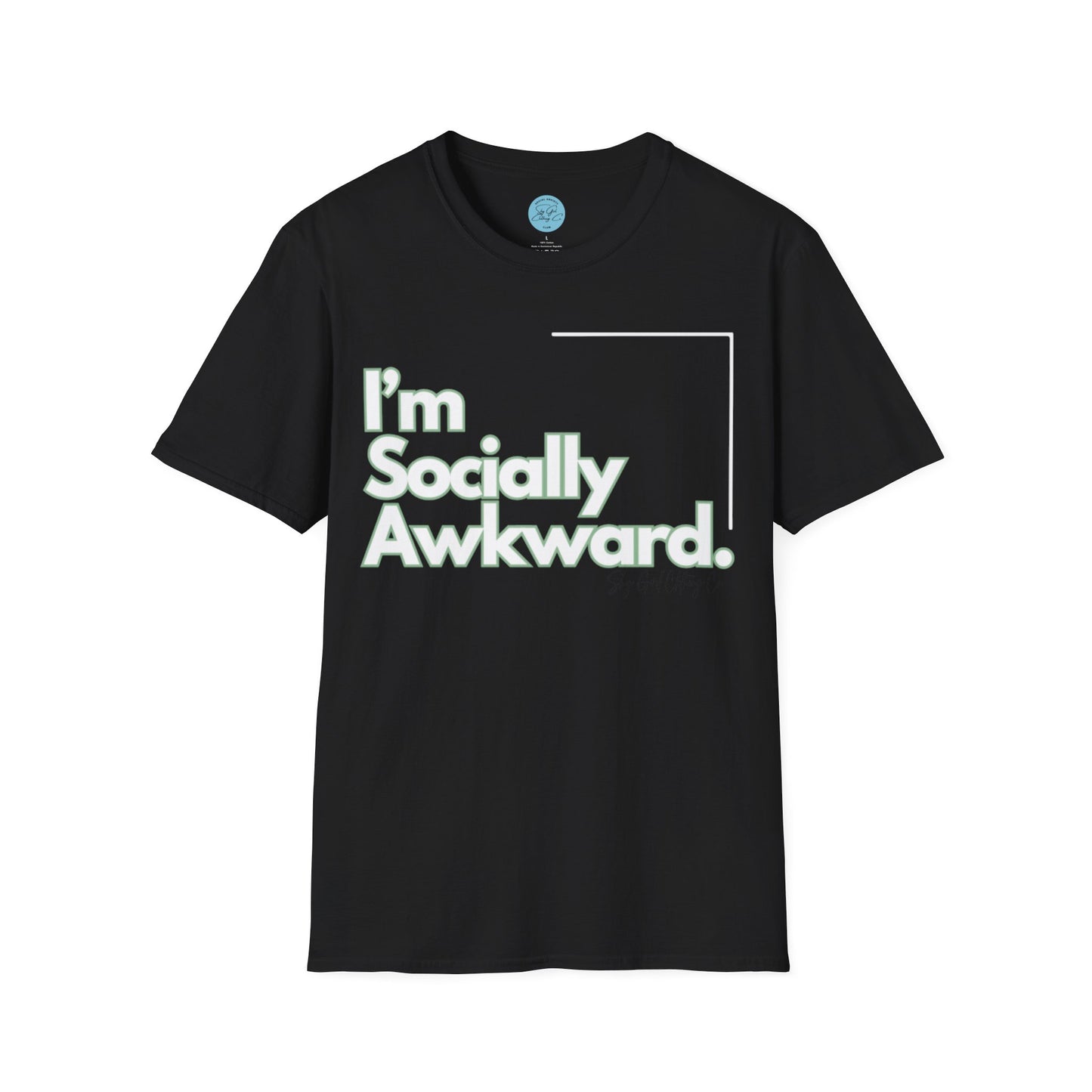 I'm Socially Awkward Unisex Softstyle T-Shirt-Logo White