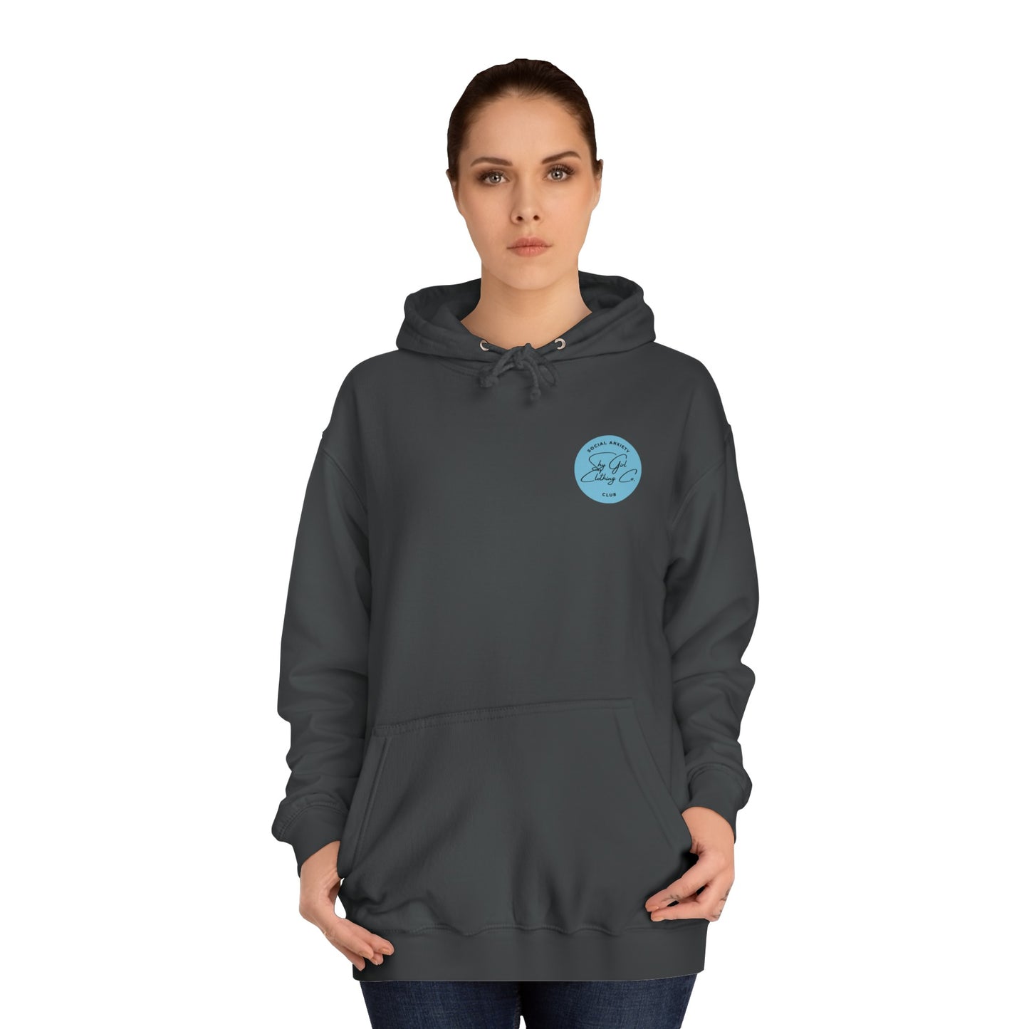 People Scare Me Unisex College Hoodie- Standard Peace Sign Back