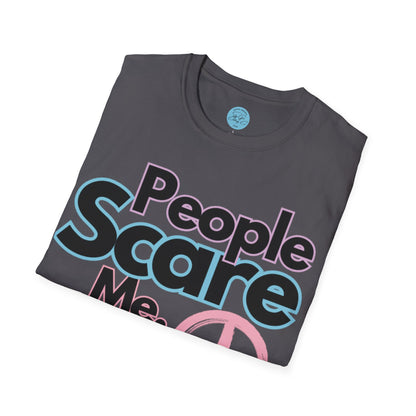People Scare Me Unisex Softstyle T-Shirt- Peace Sign