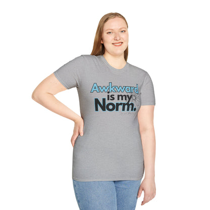 Awkward is my Norm Blue Unisex Softstyle T-Shirt- Floral