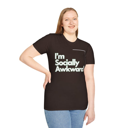 I'm Socially Awkward Unisex Softstyle T-Shirt-Logo White