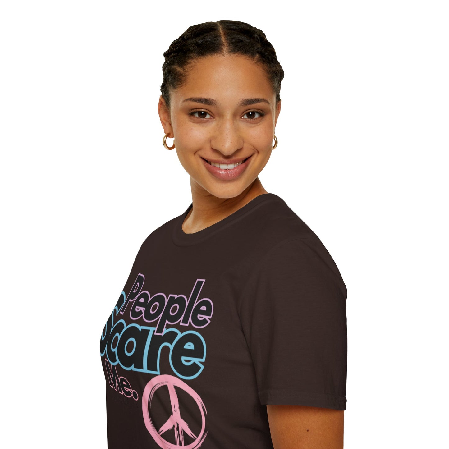 People Scare Me Unisex Softstyle T-Shirt- Peace Sign