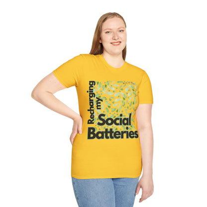 Recharging my Social Batteries Unisex Softstyle T-Shirt- Floral