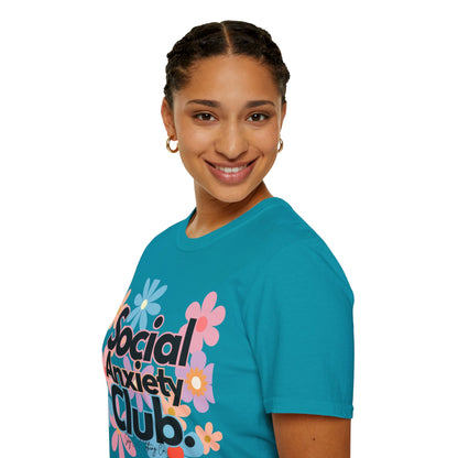Social Anxiety Club Unisex Softstyle T-Shirt- Floral
