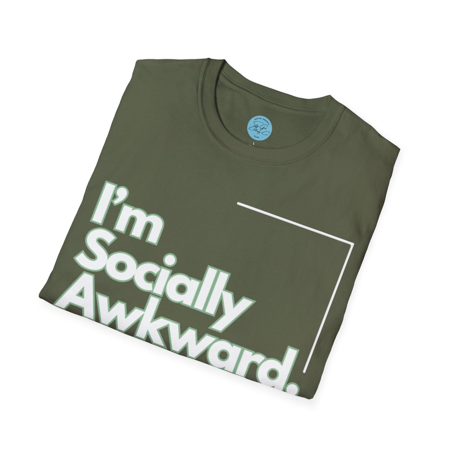 I'm Socially Awkward Unisex Softstyle T-Shirt-Logo White