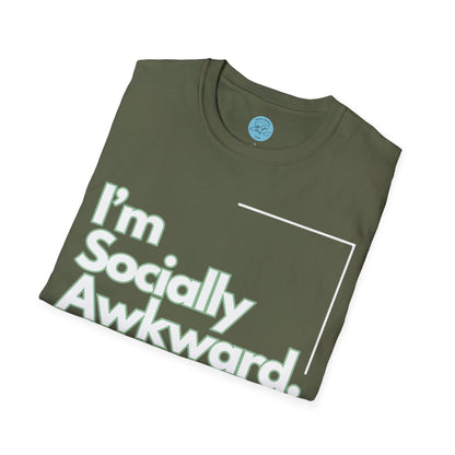 I'm Socially Awkward Unisex Softstyle T-Shirt-Logo White
