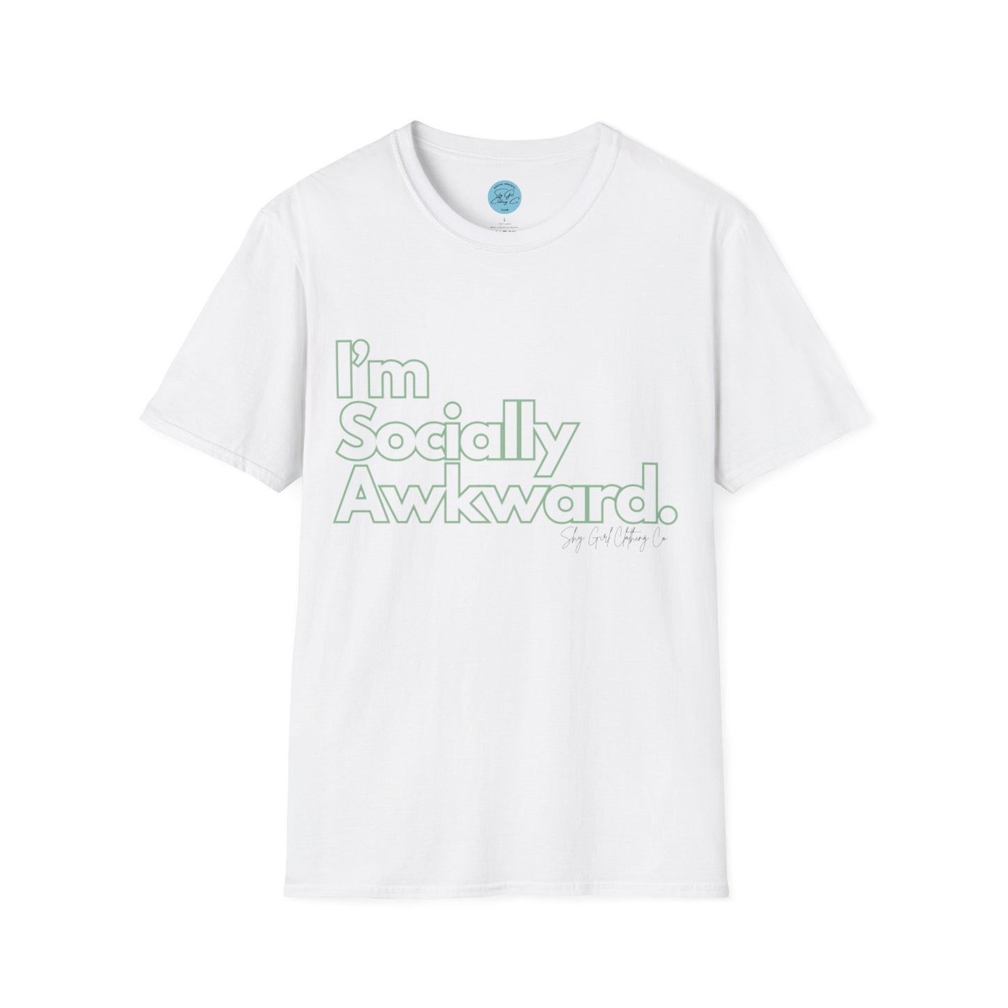 I'm Socially Awkward Unisex Softstyle T-Shirt-Logo White