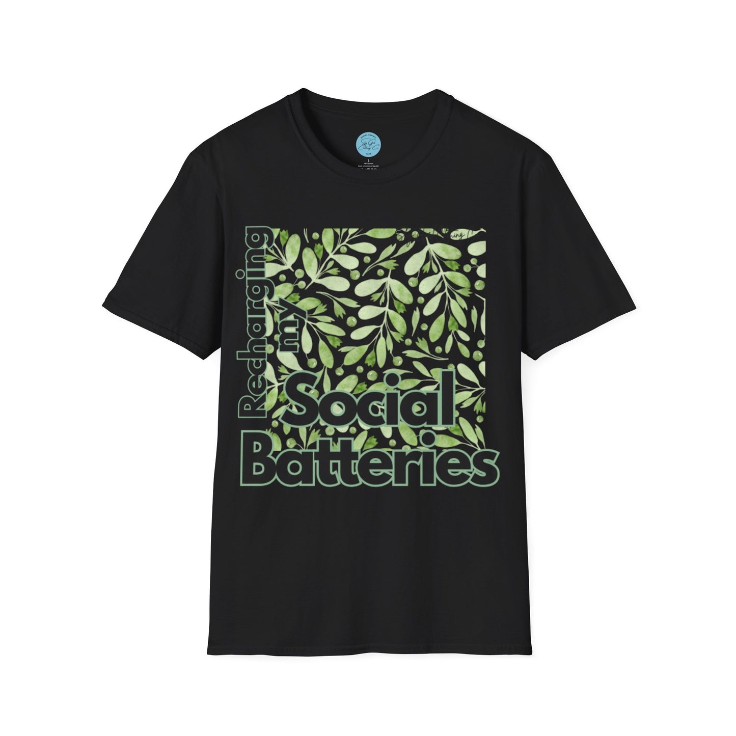 Recharging my Social Batteries Unisex Softstyle T-Shirt- Floral