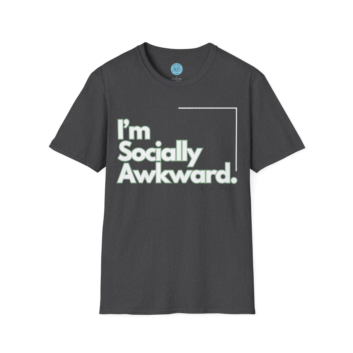 I'm Socially Awkward Unisex Softstyle T-Shirt-Logo White