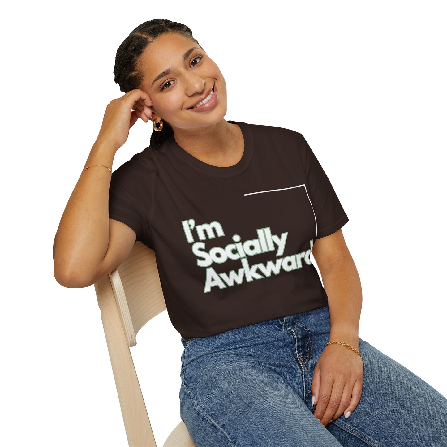 I'm Socially Awkward Unisex Softstyle T-Shirt-Logo White