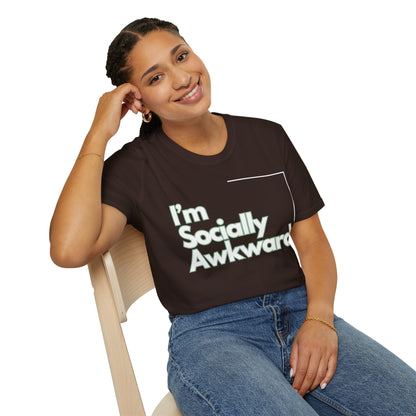 I'm Socially Awkward Unisex Softstyle T-Shirt-Logo White