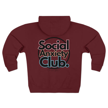 Social Anxiety Club Unisex Zip Hoodie- Standard Logo