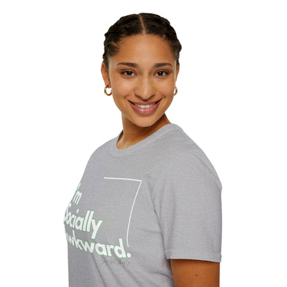 I'm Socially Awkward Unisex Softstyle T-Shirt-Logo White