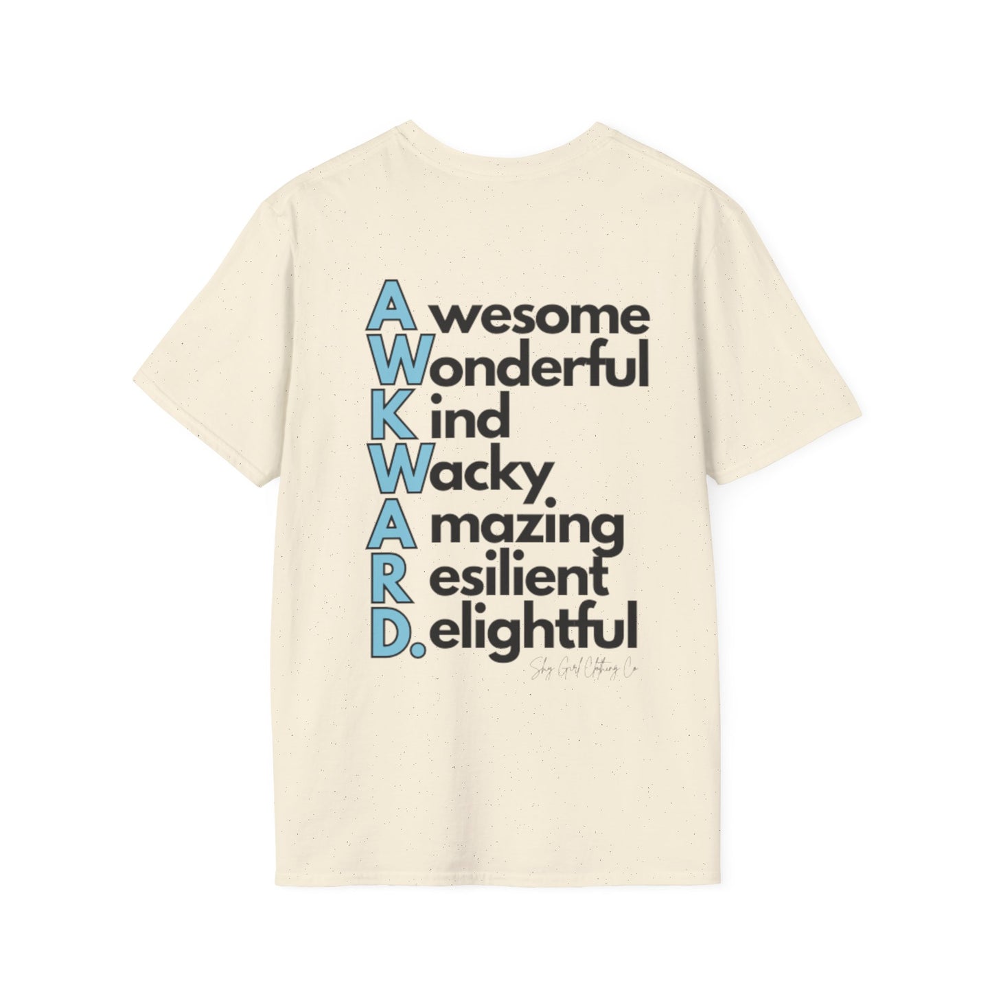 A.W.K.W.A.R.D. Unisex Softstyle T-Shirt- Standard Logo Back