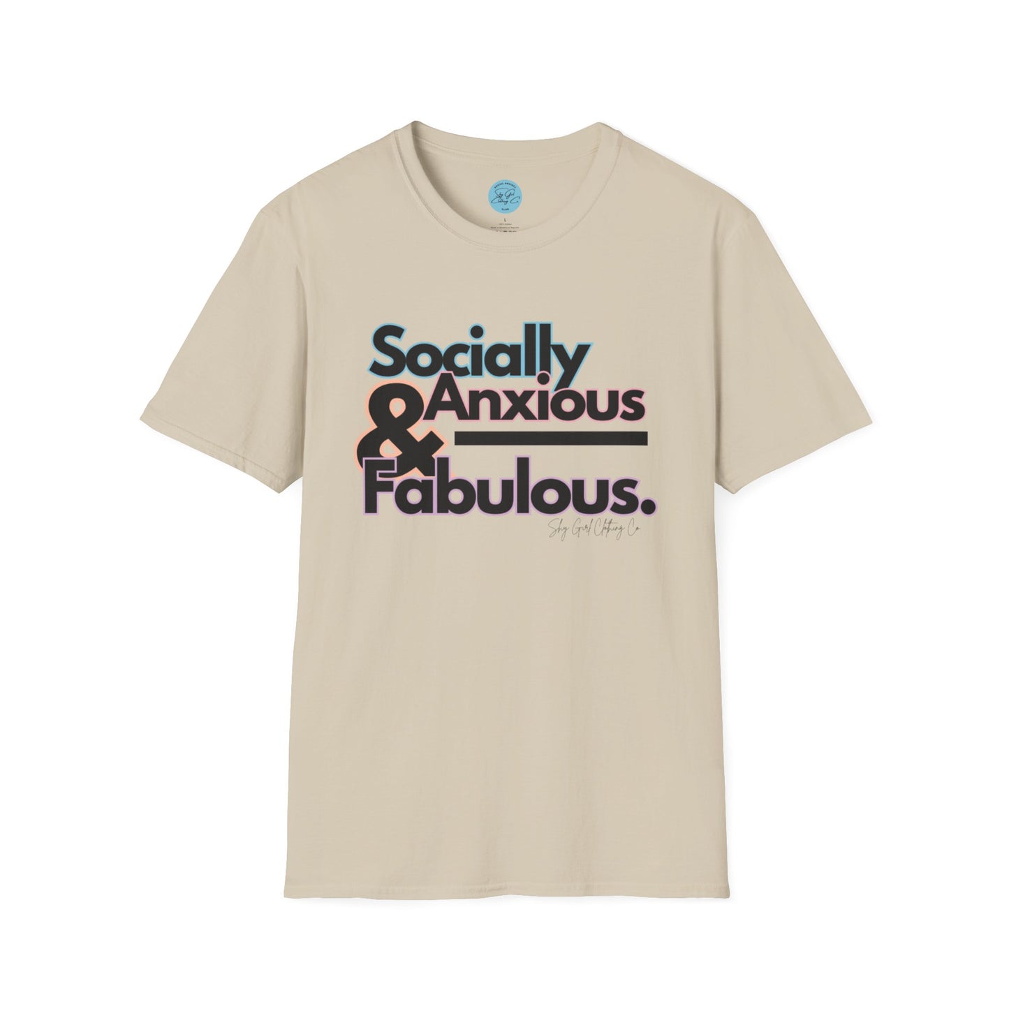 Socially Anxious and Fabulous Unisex Softstyle T-Shirt- Standard