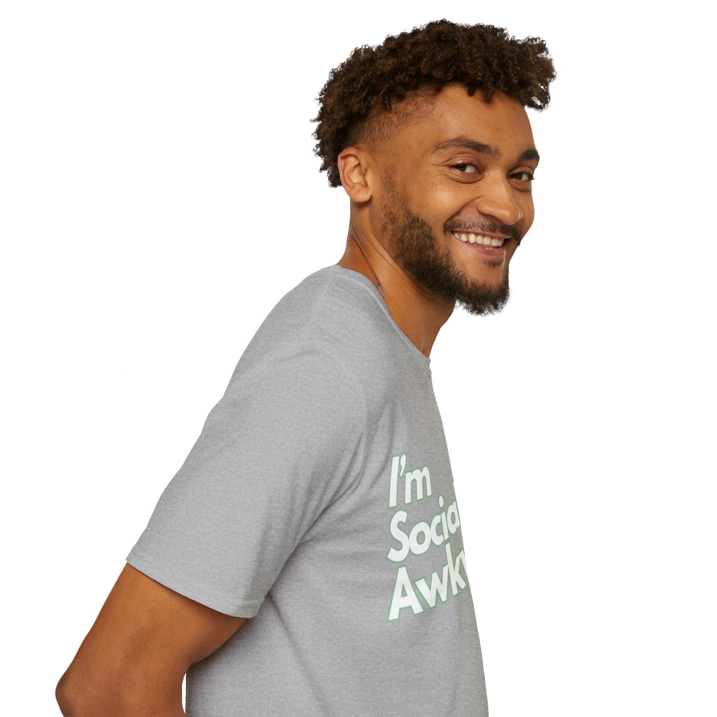 I'm Socially Awkward Unisex Softstyle T-Shirt-Logo White