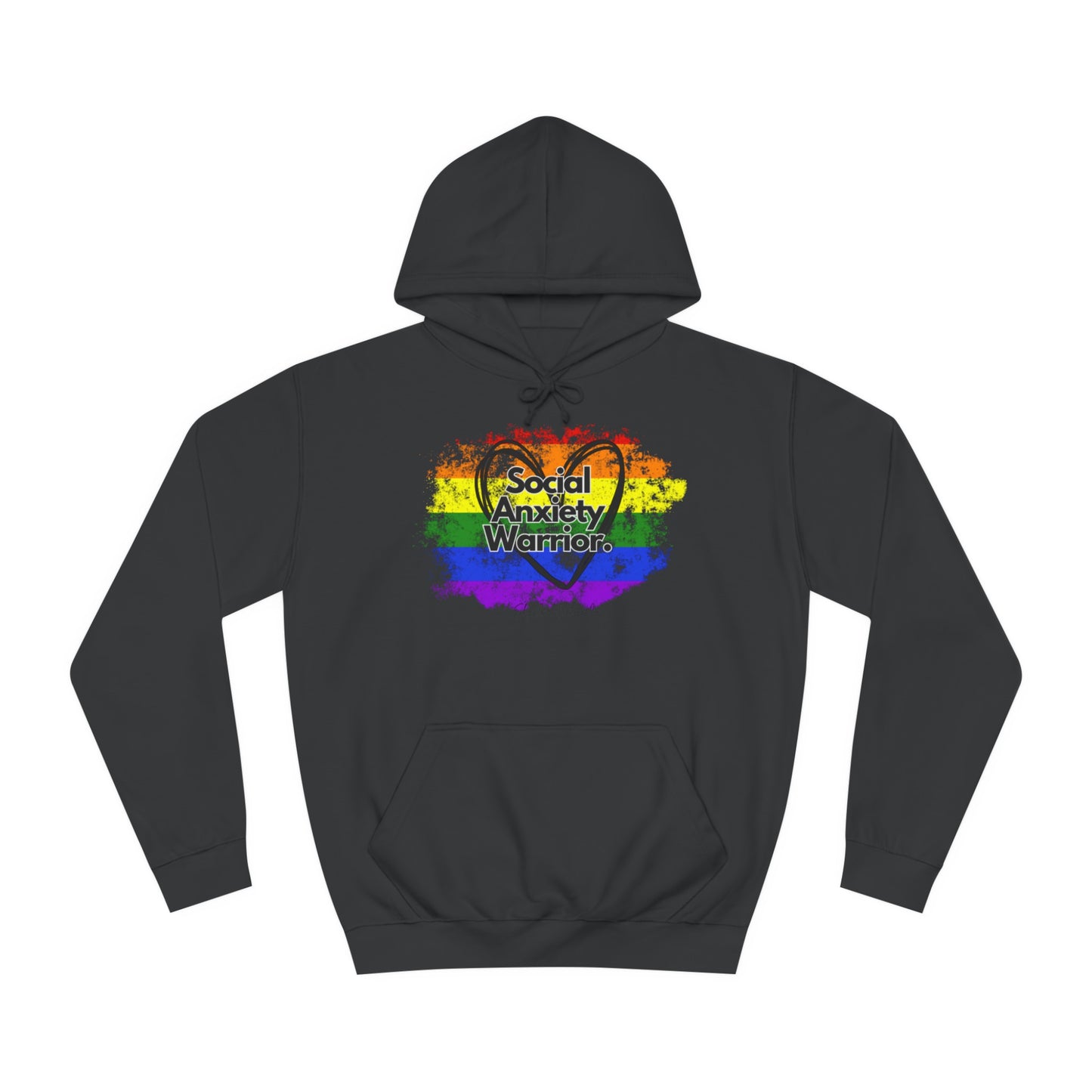 Rainbow Front Unisex College Hoodie