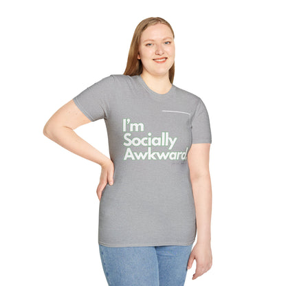 I'm Socially Awkward Unisex Softstyle T-Shirt-Logo White