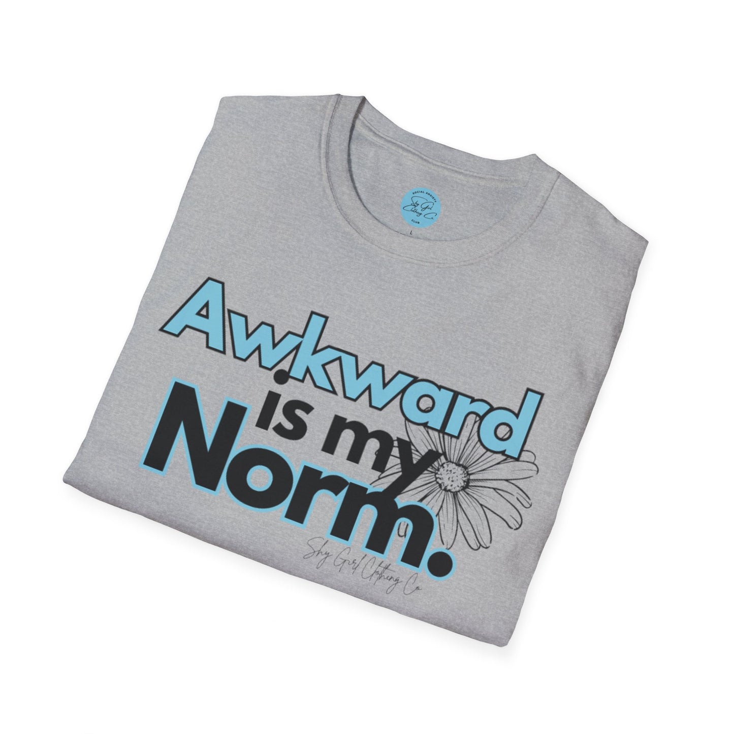 Awkward is my Norm Blue Unisex Softstyle T-Shirt- Floral